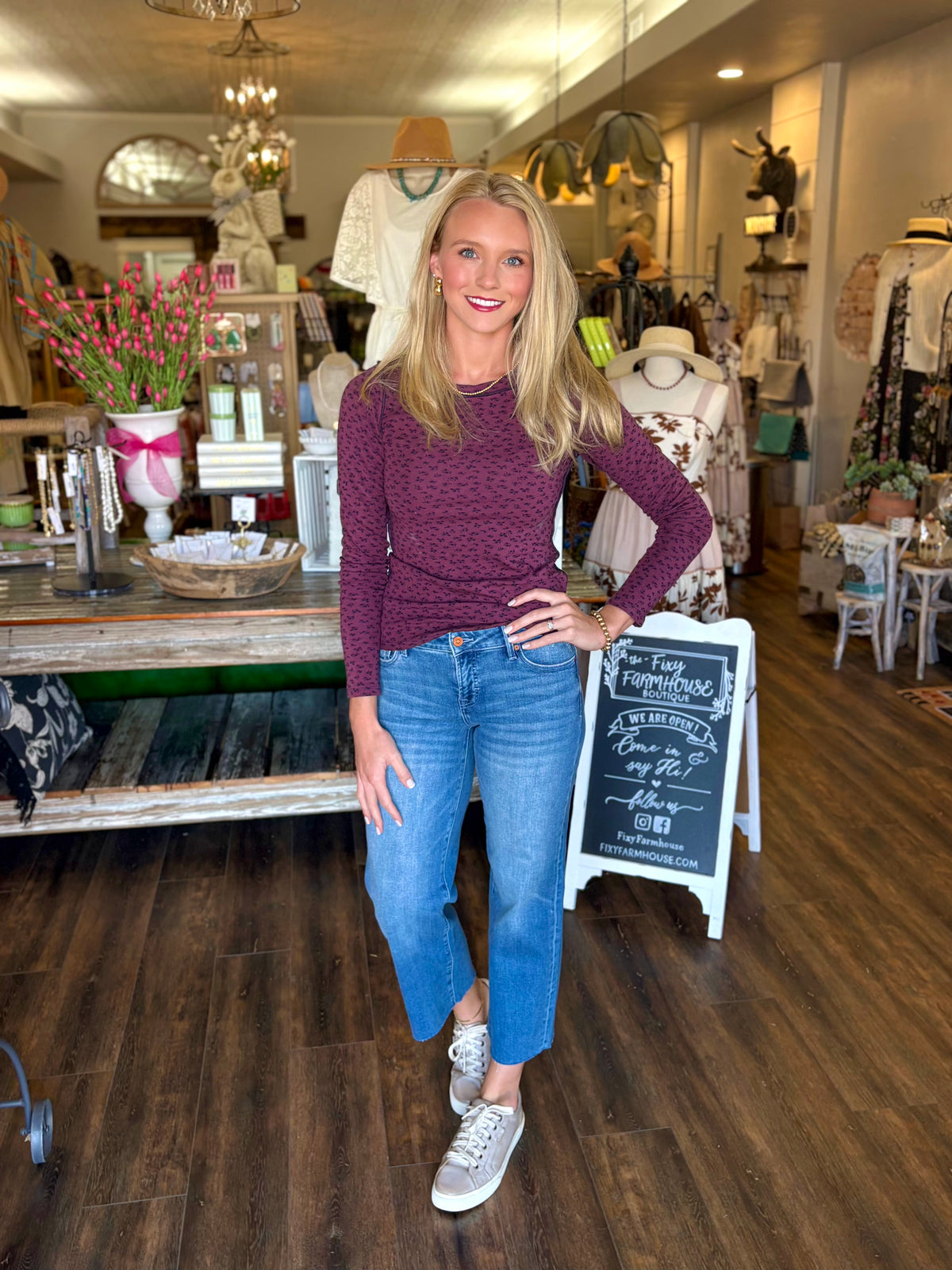 Mulberry Floral Long Sleeve Top