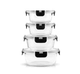 12 Piece Glass Kitchen Storage Containers with Lids - Black
