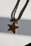 GAME DAY STAR NECKLACE | BROWN CORD W/ MAROON ACCENT