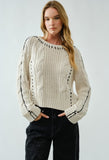 Stitched Cable Detail Sweater