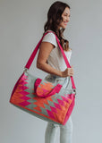 Orange, Pink & Slate Aztec Duffel