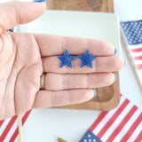 Liberty Star Studs - Blue // 4th of July Earrings