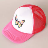 Kid's Hand-Painted Abstract Butterfly Trucker Cap