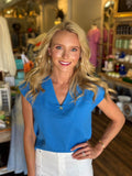 Blue Knit Top