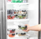 12 Piece Glass Kitchen Storage Containers with Lids - Black