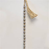 Chic Wooden Bead Garland With Jute Tassels - Grey Natural 69