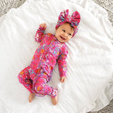 Posie RUFFLE ZIP Bamboo One Piece Floral Baby Outfit