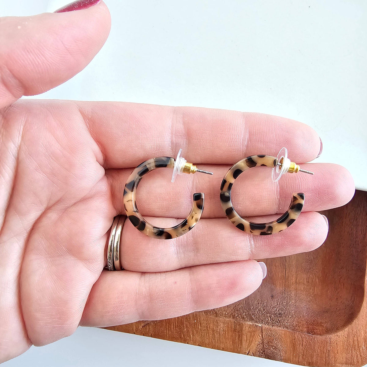 Cam Mini Hoops - Cheetah // Gifts, Jewelry, Earrings, Leopard