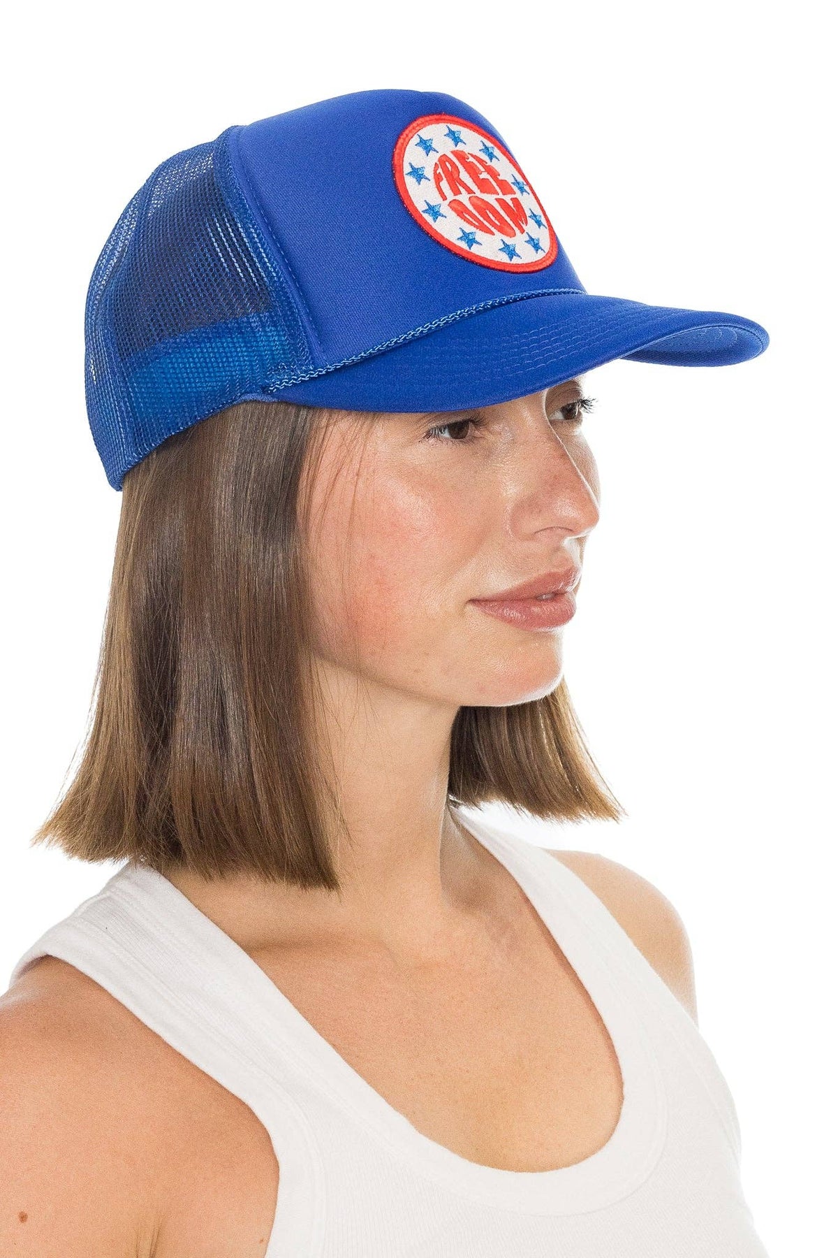 Freedom Stars Trucker Hat in Royal Blue