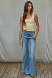 S1309N | Knit Striped Seamless Padded Tank Top