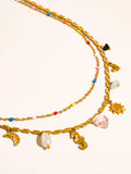 Ninah 18K Gold Non-Tarnish Seahorse Charm Layered Necklace