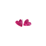 Hand Drawn Heart Studs - Hot Pink // Valentine's Earrings