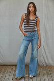 S1309N | Knit Striped Seamless Padded Tank Top