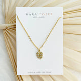 Kara Tozer Dainty Gold Monstera Leaf Necklace