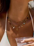 Ninah 18K Gold Non-Tarnish Seahorse Charm Layered Necklace