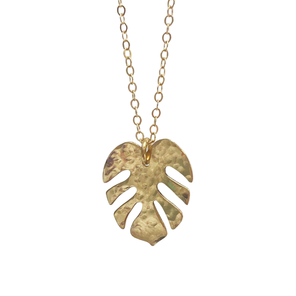 Hammered Palm Leaf Necklace