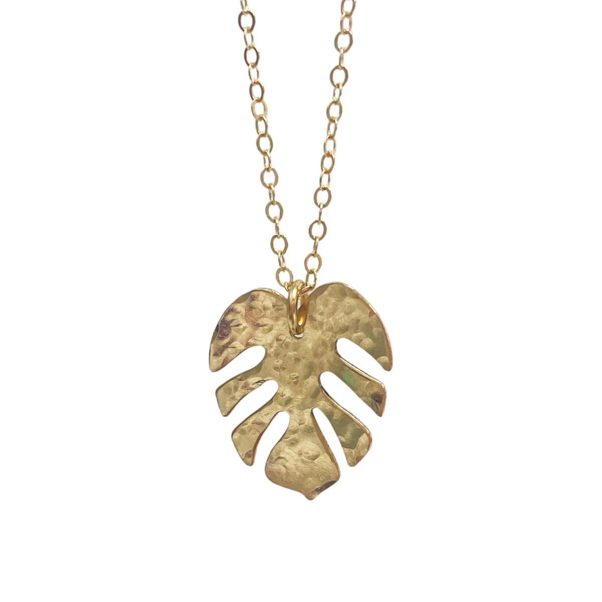 Hammered Palm Leaf Necklace
