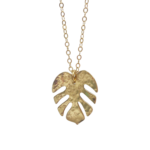 Hammered Palm Leaf Necklace