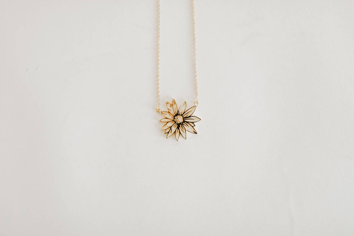 Flower Necklace- Gold