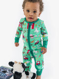 SoftSnooze™ Baby Bamboo Viscose Farm Friends Convertible One Piece Footie Pajama