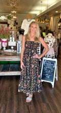 Floral Smocked Tiered Midi Dress