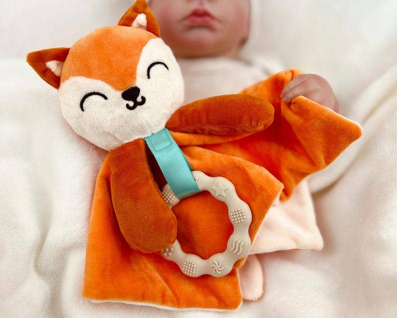 Finley Fox Lovey - Plush Teething Toy Security Blanket