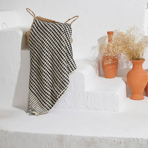 Pompom Bubble Handloom Bath Turkish Towels Farmhouse Decor