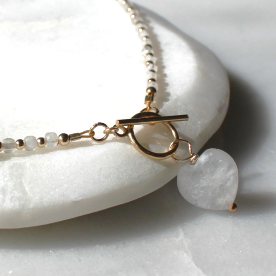 Natural Moonstone Toggle Necklace