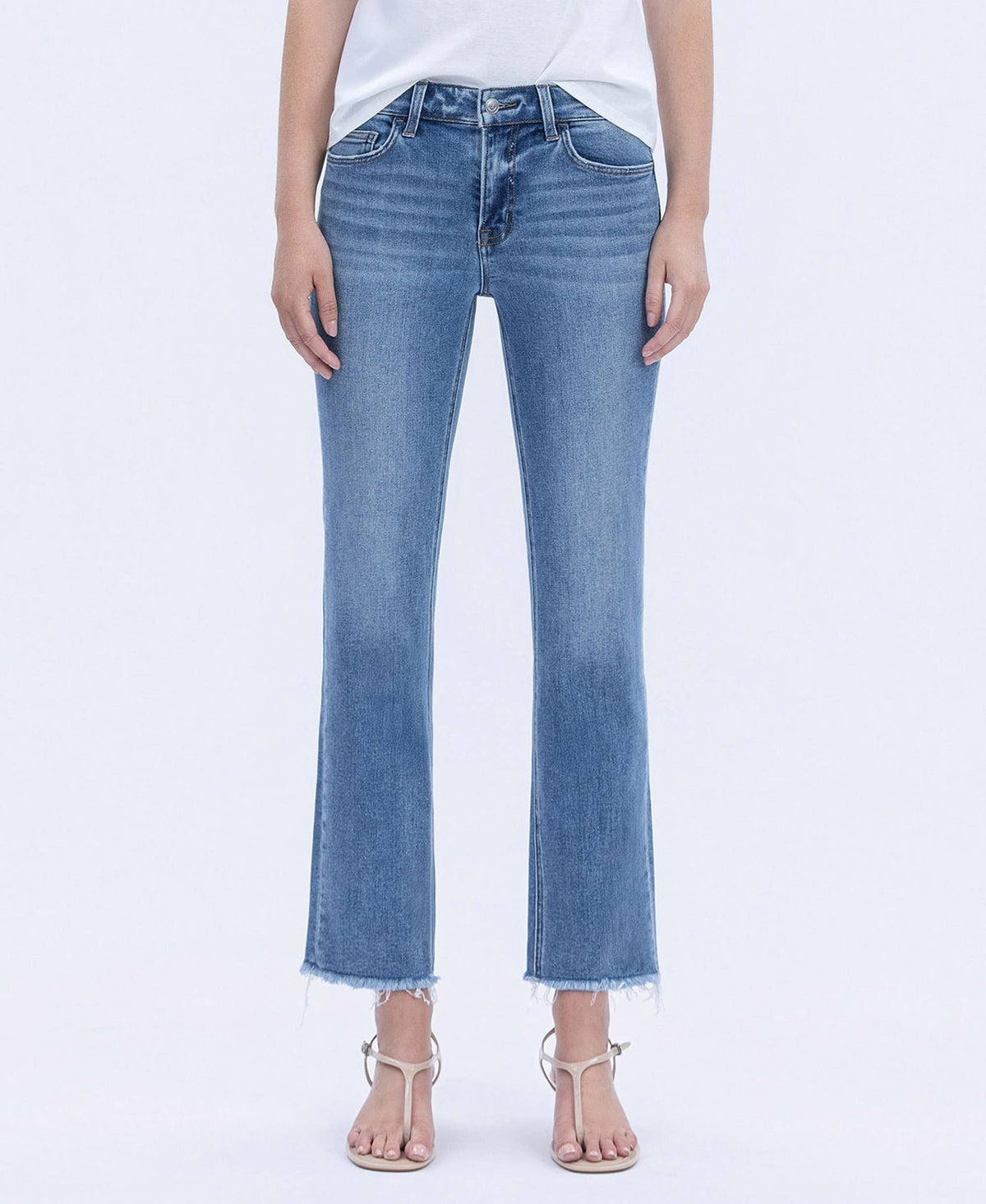 Vervet Mid-rise Medium Wash Raw Hem