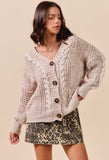 Chenille Cable Knit Cardigan