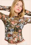 Floral Mesh Layering Top