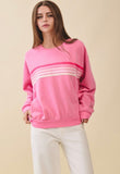 Pink Retro Stripe Sweatshirt