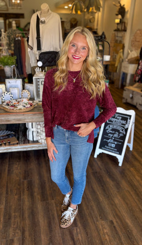 Chenille Crew Neck Long Sleeve