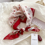 Red Passion Floral Bandana Square scarf