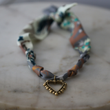 Beaded Heart Scarf Necklace