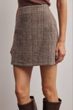 Plaid Tailored Mini Skirt