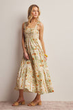 Floral Smocked Tiered Midi Dress