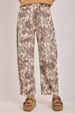 Snakeskin Barrel Leg Pant