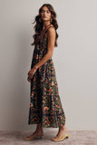 Floral Smocked Tiered Midi Dress