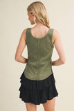 Deconstructed Vertebral Seam Ribbed Top