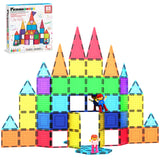 PicassoTiles 63pc Brick & Magnetic Tile Building Set