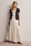 Open-Knit Short-Sleeve Crochet Cardigan Top