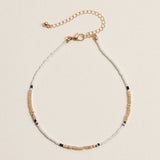 Gold-Trimmed Colorful | Seed Bead Anklet