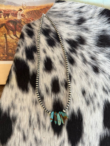 Turquoise Drops with Sterling Pearls 