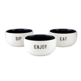 Face to Face Ceramic Dip Bowl Set - Eat Dip Enjoy