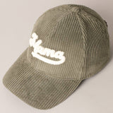 MAMA 3D Embroidered Fuzzy Patch Corduroy Cap