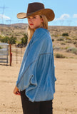 Chambray V-neck Blouse