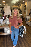 Textured Bubble Sleeve Top
