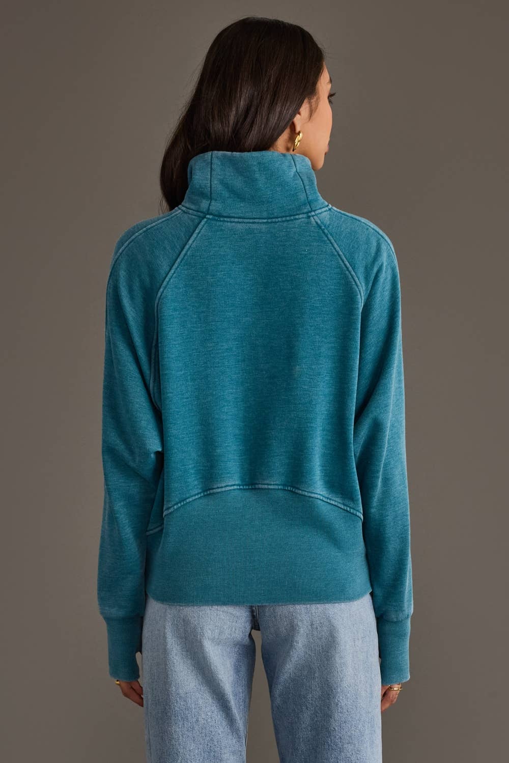 Dk. Teal Quarter Zip Sweatshirt
