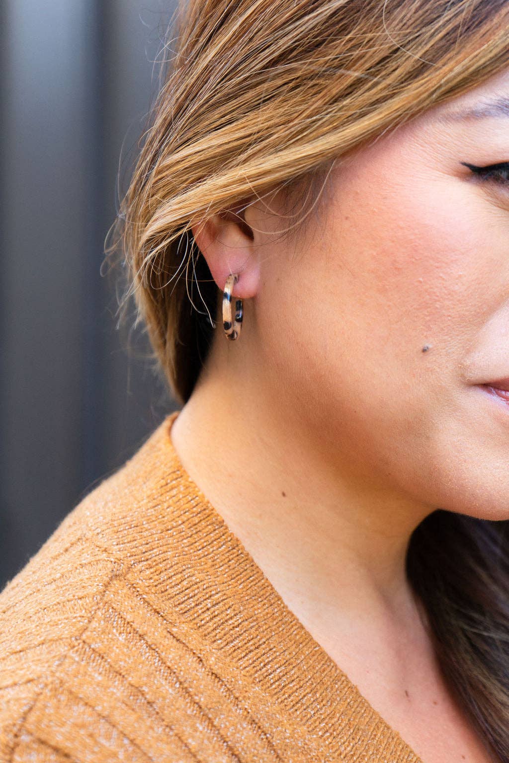 Cam Mini Hoops - Cheetah // Gifts, Jewelry, Earrings, Leopard